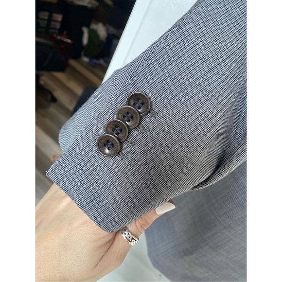 Posillipo 1930 Sartoria Made in Napoli Single-Breasted Checkered Coat Gray Custo - Picture 8 of 16